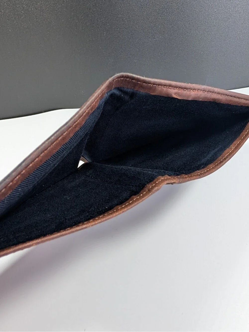 Polo Ralph Lauren Mens Navy Brown Canvas Leather Bifold Wallet Pony Logo Classic